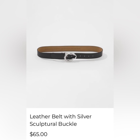 WHBM leather belt with silver sculptural buckle main image 2